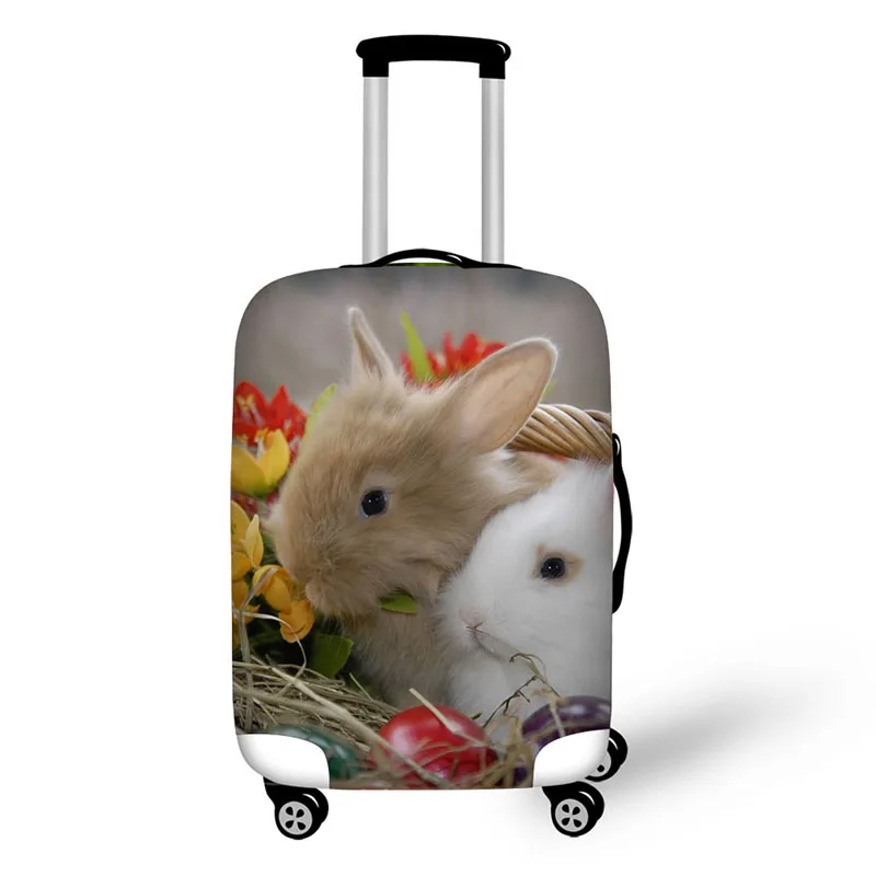 Juste de protection élastique pour bagages, housse anti-poussière, étui extensible, animal lapin, accessoires de voyage, valise, 18-32 pouces