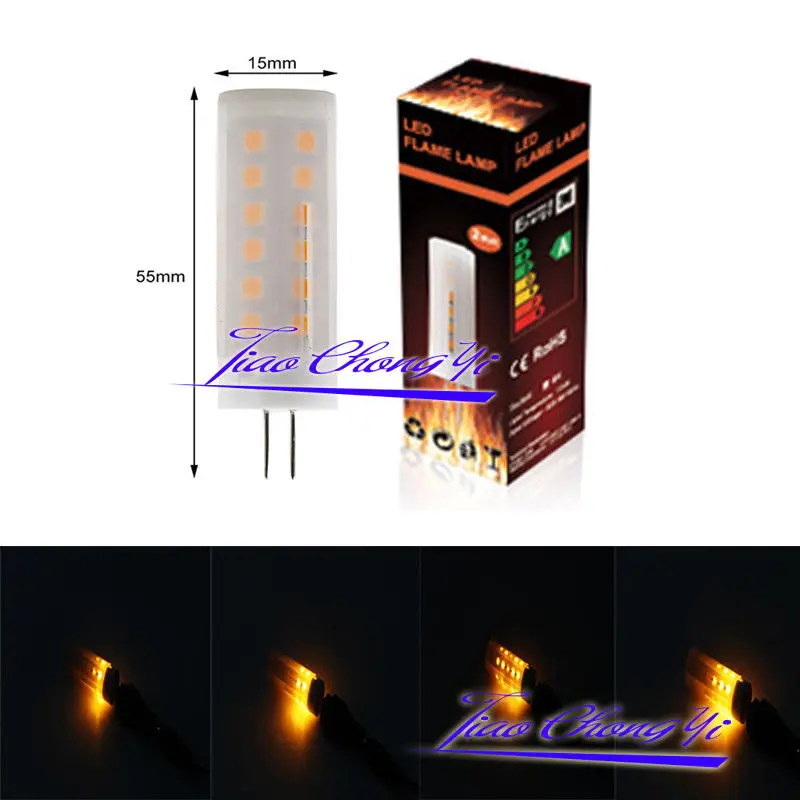 LED Flame Fire Light Effect Simulated Nature Corn Bulbs G4 LED Decoration Lamp