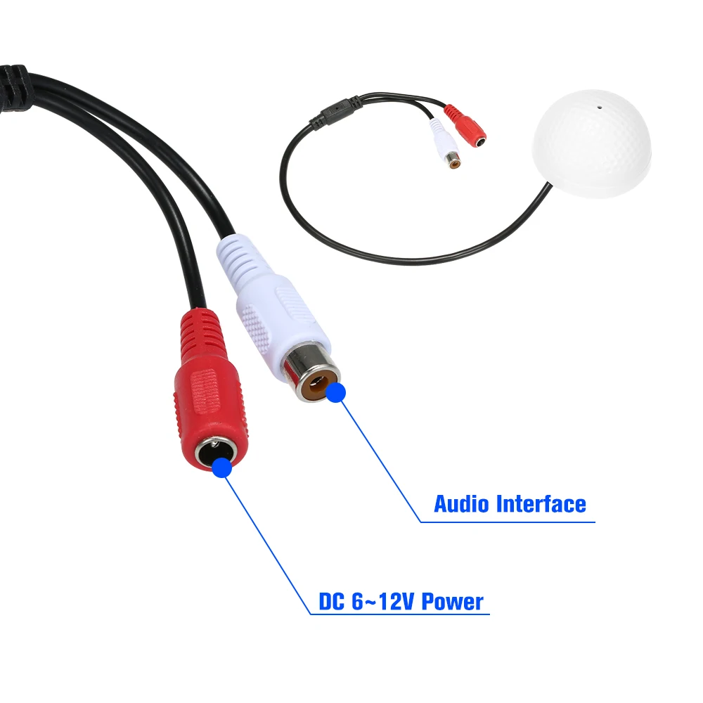 ESCAM CCTV Microfone Golf Shape dispositivo de captação de áudio de alta sensibilidade DC12V Monitoramento dispositivo de escuta de som