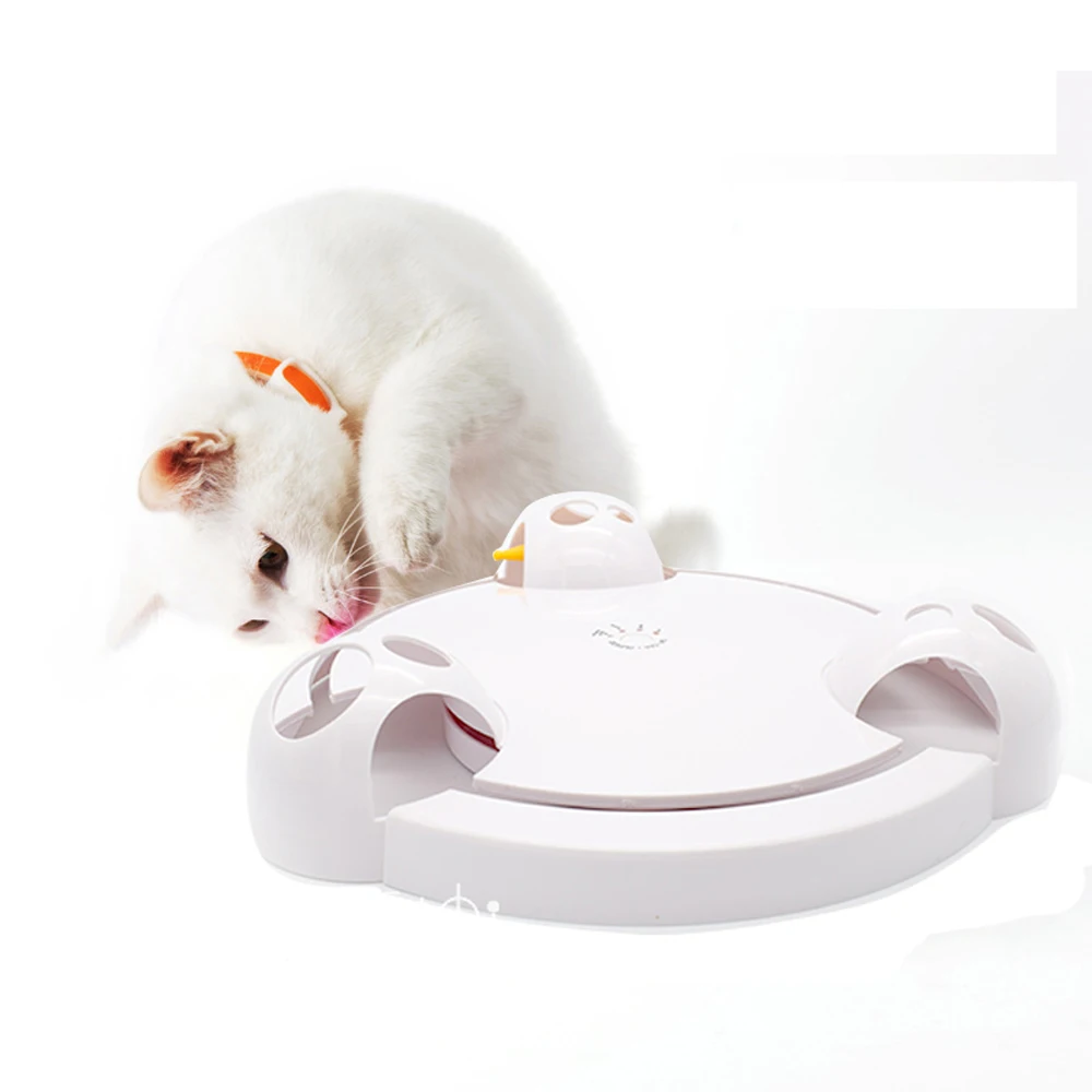 Electric Cat Toy Smart Teasing Cat Stick Crazy Game Spinning Turntable Cat Catching Mouse Donut Automatic Turntable Cat Toy