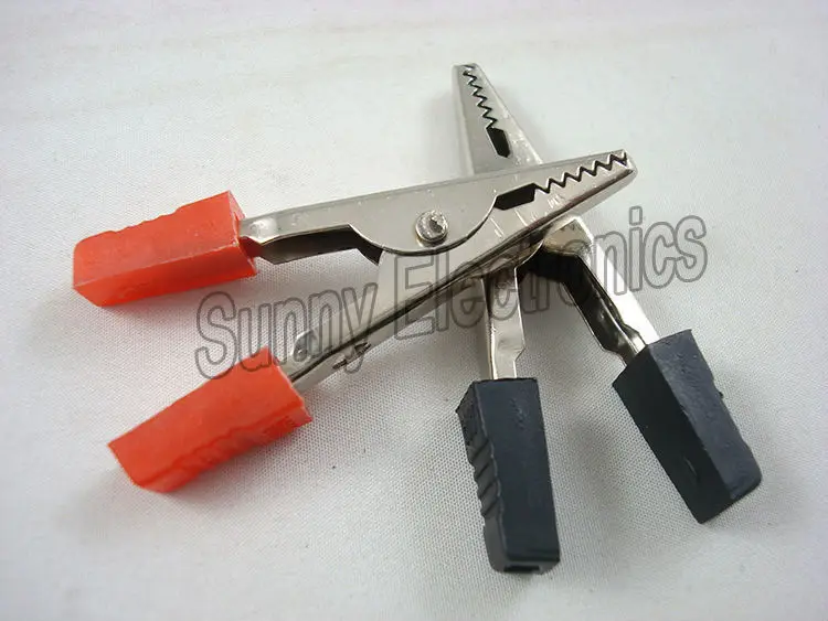 1 Pairs New ELECTRICAL CROCODILE CLIPS Insulated Test Alligator Battery Leads