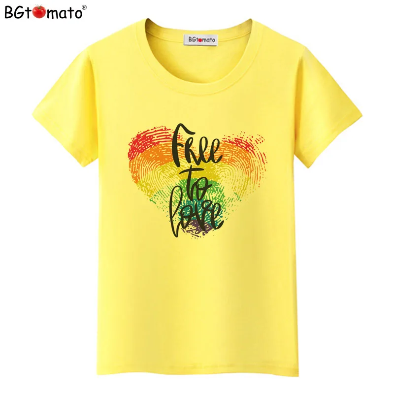 Free to love Couple's t-shirt Hot sale beautiful lovers shirt Brand good quality casual tees