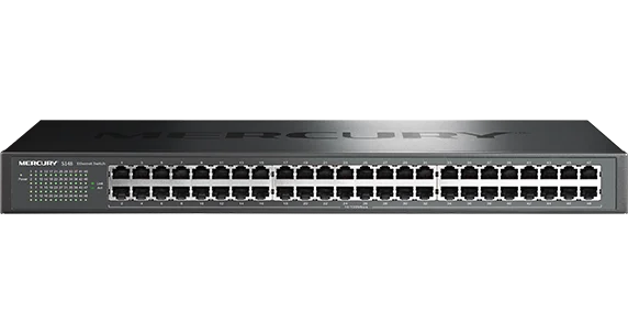 Plug & Play, Acciaio/Metallo 48 Porte Desktop Switch 100Mbps Switch di rete Ethernet Hub LAN Switch rapido per scambio full o half duplex