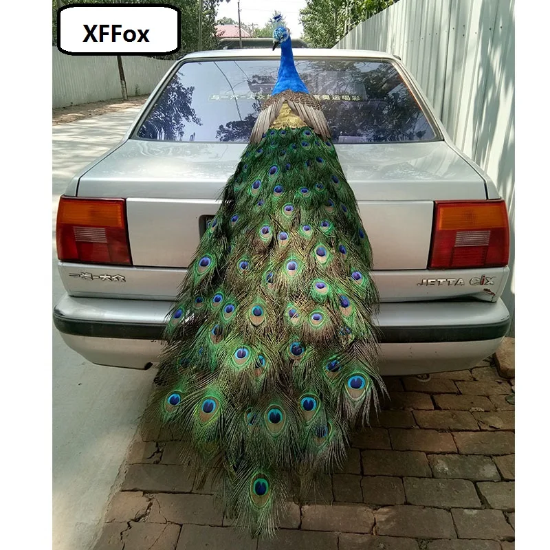 huge real life colourful peacock model foam&feather simulation beautiful long peacock bird gift about 150cm xf0328