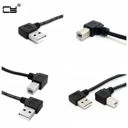 Right & Left Angle USB 2.0 A Male to USB B Male Type B BM Right Angle Printer scanner 90 degree cable 50cm 100cm BM Angled Cable
