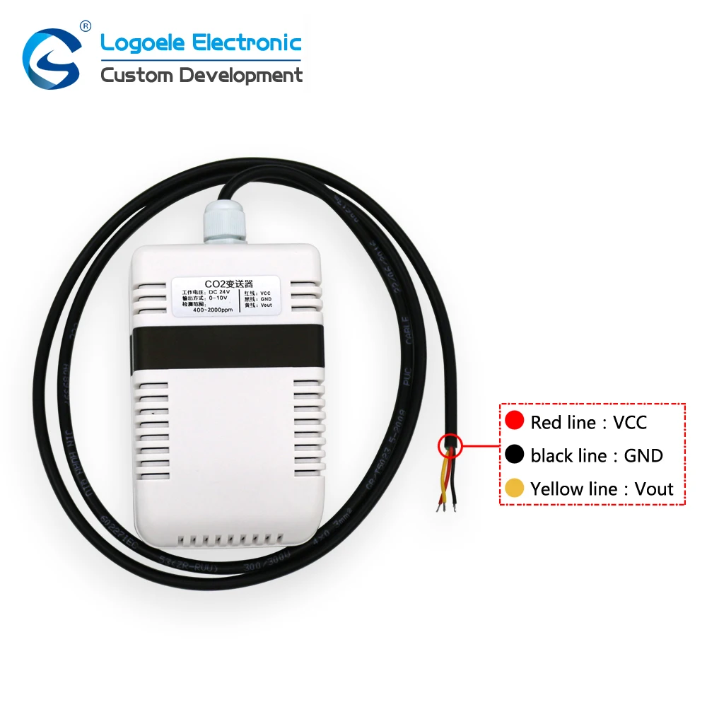 CO2 Sensor Infrared Carbon Dioxide Detection Transmitter NDIR Module Analog Output 400-2000ppm