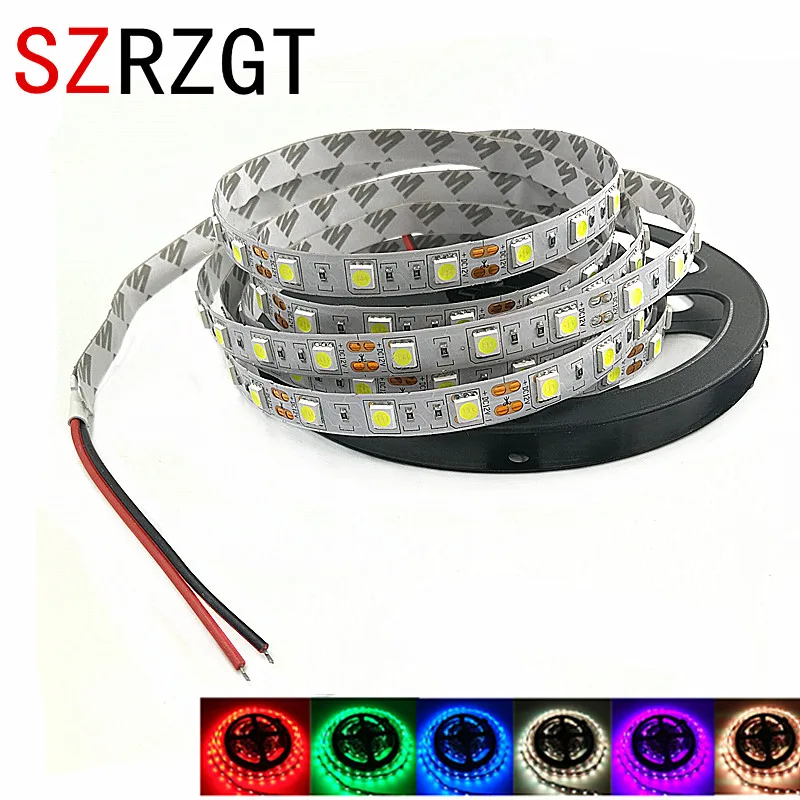 1m 2m 3m 4m 5m DC 12V Flexible LED Strip light 5050SMD ip20 Non-waterproof 60/120/180/240/300LEDs High Bright 10mm RGB LED Tape