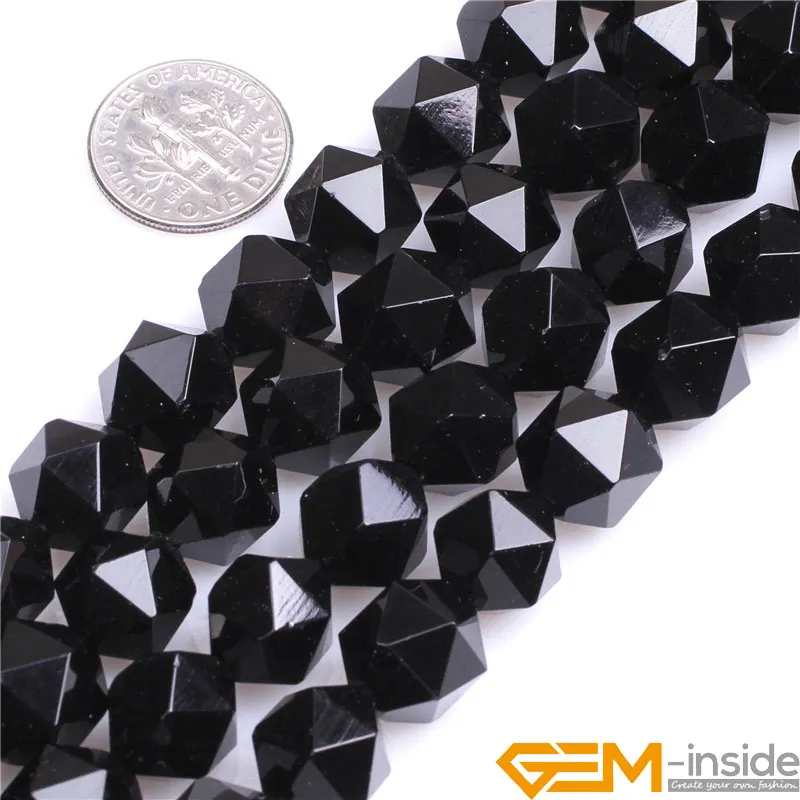 AAA Grade Faceted Black Agat Beads Natural Stone Beads DIY Loose Beads For Cambay Jewelry Making Strand 15 Inch Wholesale!