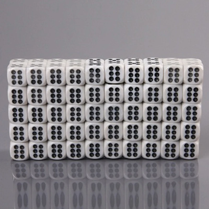 100pcs/Pack New Material Acrylic Mahjong Dice Red Black Dot Round Corner High Quality Boutique Dice