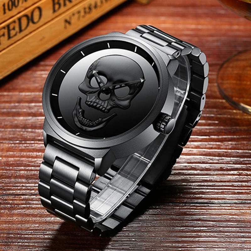 Men's Watches Stainless Steel Black Wrist Watch Clock Hodinky Relogio Masculino Men's Quartz Watches Support Droppshipping