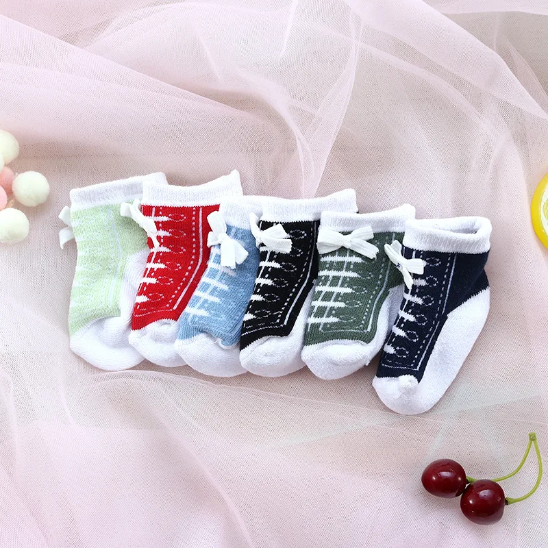 Newborn Socks Cotton Cute Baby Socks Short Thick Boys Girls Baby Feet Wear Kids Toddler Socks Shoes Accessories Colorful Summer