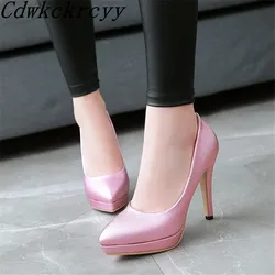 Spring Autumn New pattern fashion Round head Super high heel Waterproof Women Shoes Pink Golden silvery sexy banquet Women Shoes