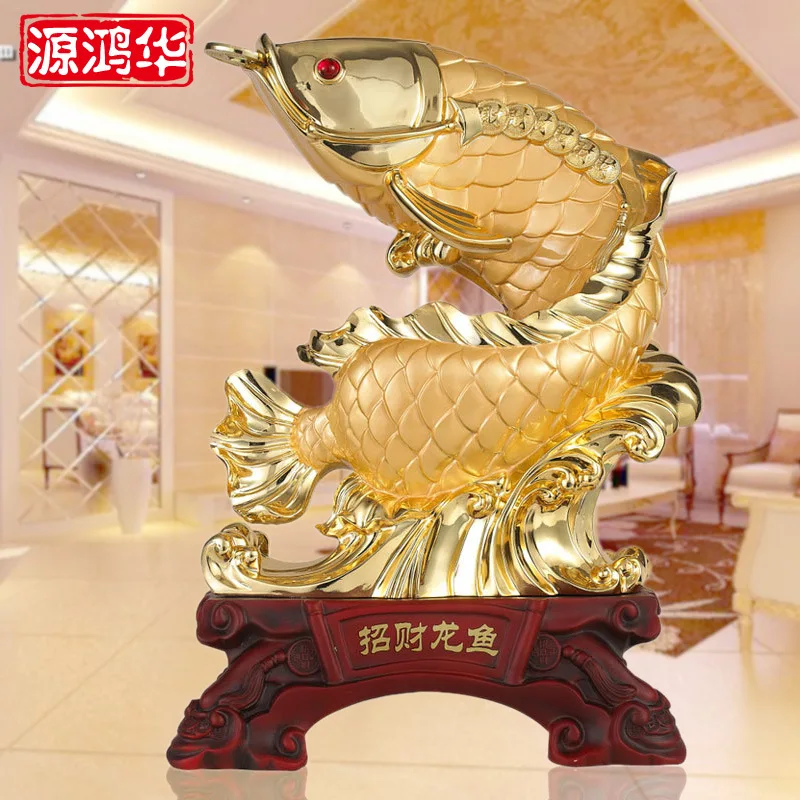 Lucky Arowana resin ornaments in stores, wholesale agents recruited logo custom wooden ornaments creative gifts