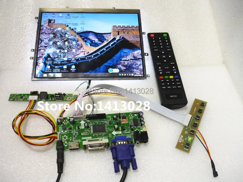 HDMI+DVI+VGA+Audio LCD driver board +9.7 inch LTN097XL01  1024*768+LVDS cable +LED driver board +OSD keypad +Remote controller