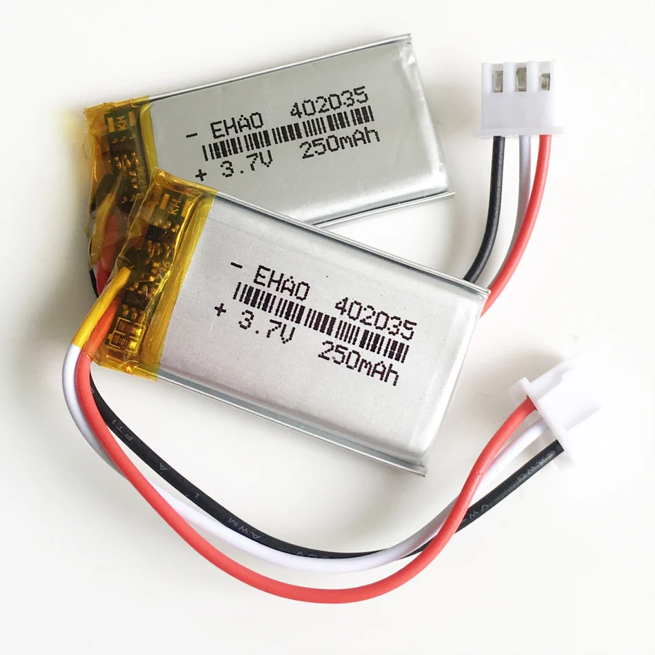 3.7V 250mAh litowo-polimerowa LiPo akumulator 402035 JST XHR 2.54mm 3pin złącze do GPS Mp3 GPS Bluetooth inteligentny zegarek