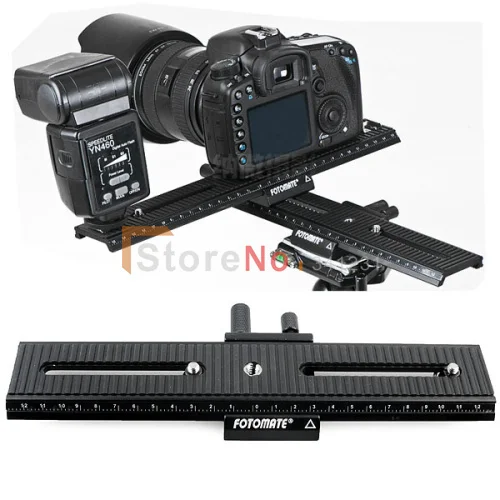 Fotomate LP-02 high quality 200mm Range 2-Way Macro Focusing Rail Slider Plate 1/4 Screw for DSLR Camera