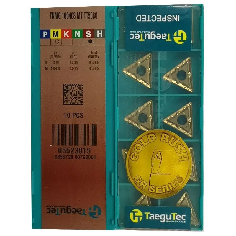 Taegutec TNMG160404-MT TNMG160408-MT TT5080 TT9080 Carbide Insert TNMG Inserts