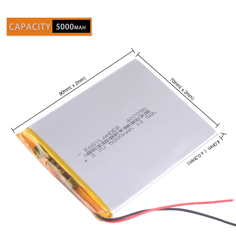 CE Rohs 5000mah Li-ion 307090 357090 3.7V Polymer lithiumion Battery  e-book texet TB-536FL tablet tekset digma idxd7