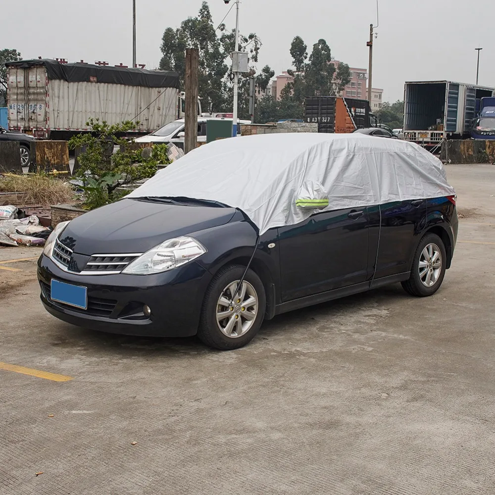 Half Car Cover Sun UV Snow Dust Rain Resistant Durable Covers 3.2Mx1.75M Automobile Accessories For Car Care