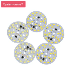 5PCS AC 220V LED PCB SMD 5730 10W 56MM High Brightness Light Source Round Panel Smart IC Driver White / Warm White For LED Bulb