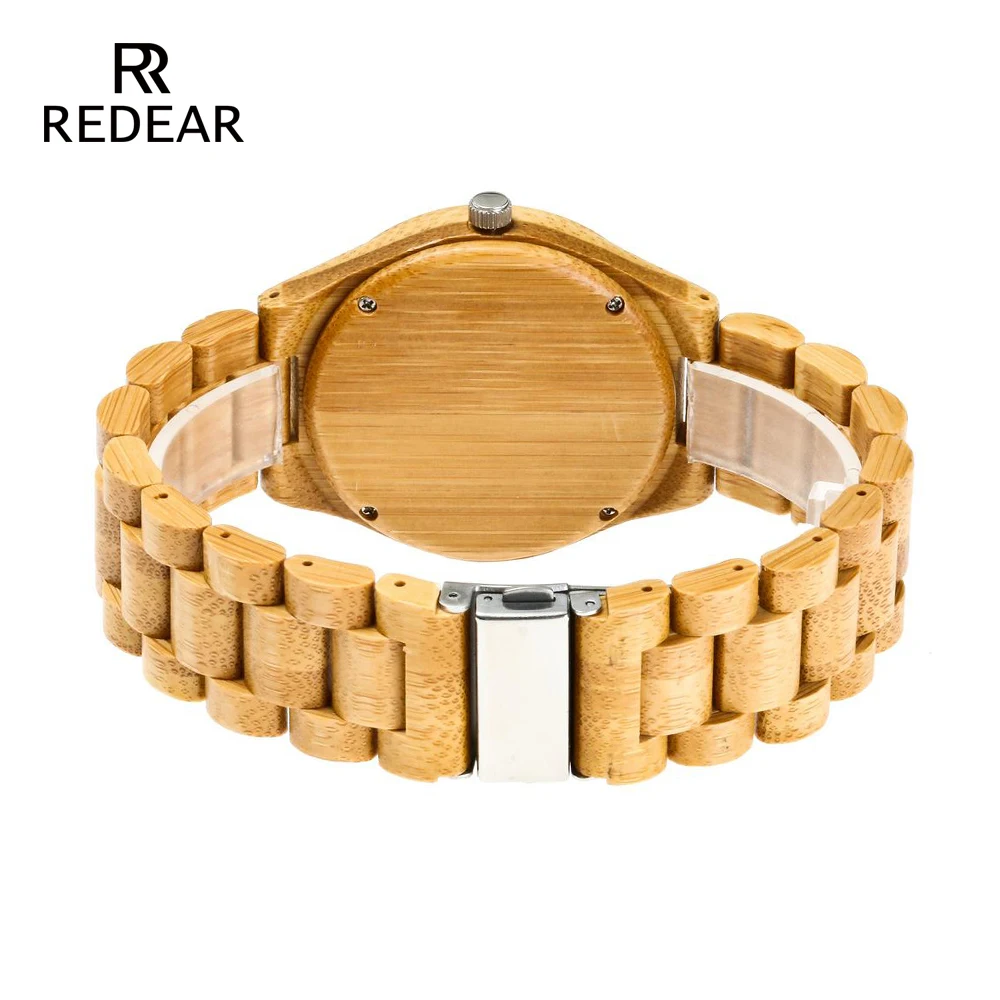 REDEAR darmowa wysyłka Natural Color Bamboo Lover's Watch mężczyźni luksusowy drewniany pasek zegarki kwarcowe damskie