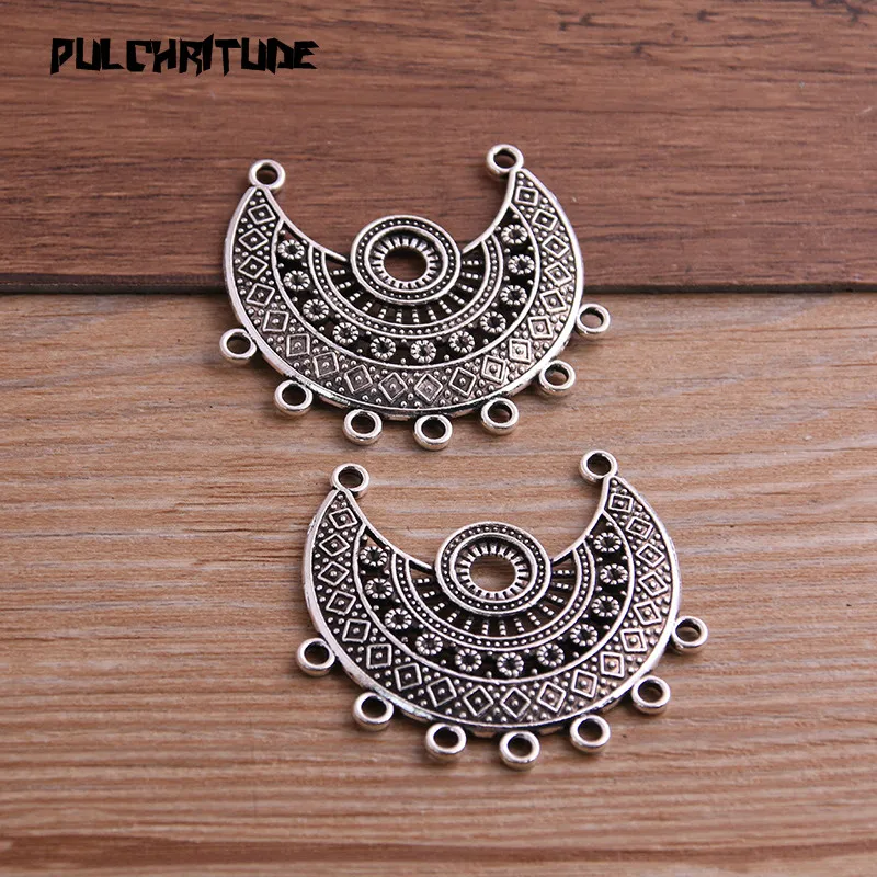 2PCS 39*43mm Two Color Necklace Charm Women Jewelry Fashion Porous Connector Pendant Necklace