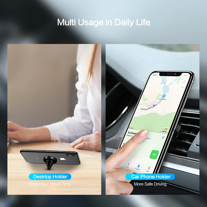 FLOVEME-soporte magnético de teléfono para coche, accesorio con rotación de 360 grados, para ventilación de aire, GPS, para Xiaomi mi8, Samsung Galaxy S9