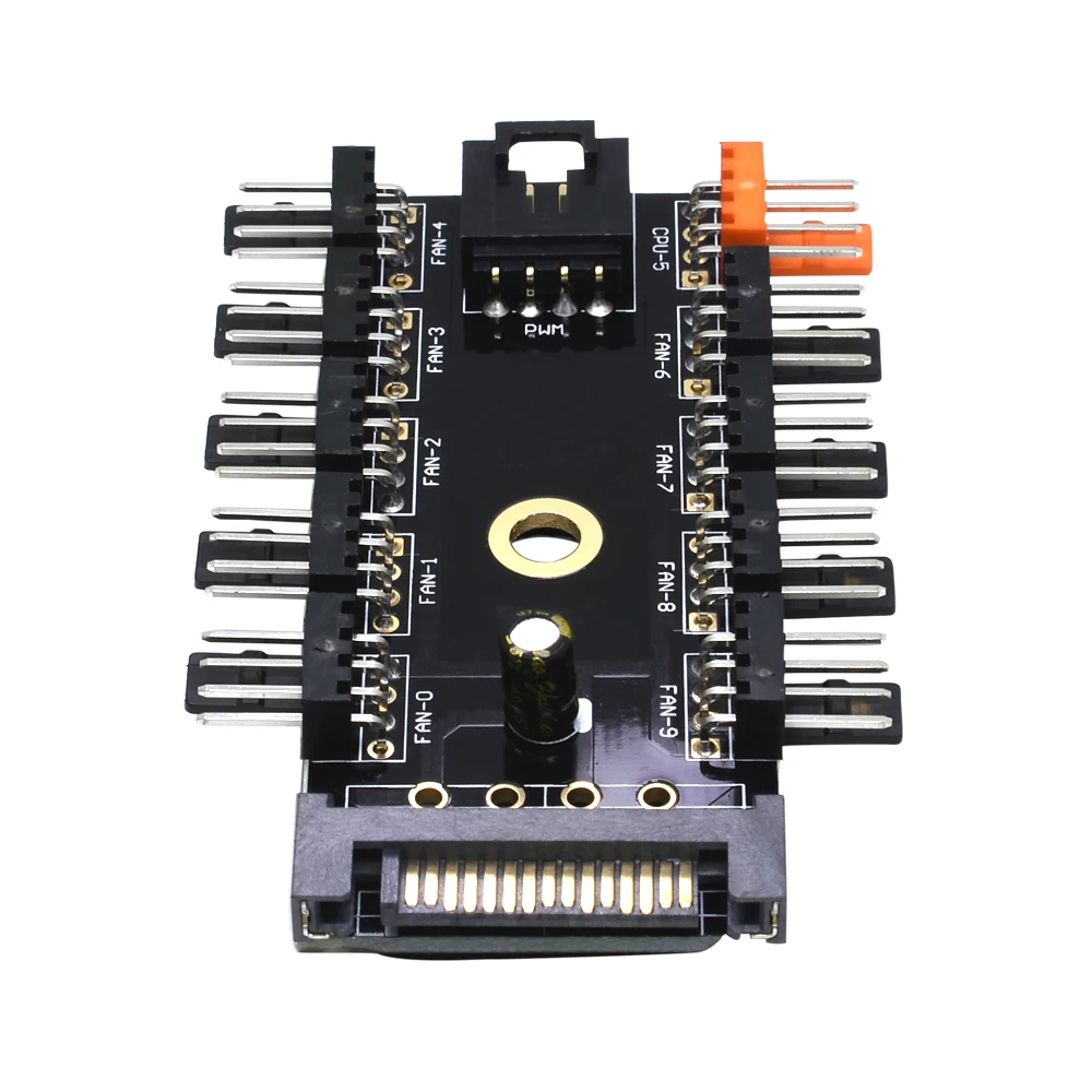 Tishric 1 Tot 10 4Pin Fan Hub Splitter Pc Pwm Kabel 12V Molex Sata Power Suppply Cooler Cooling Adapter voor Pc Computer Mijnbouw