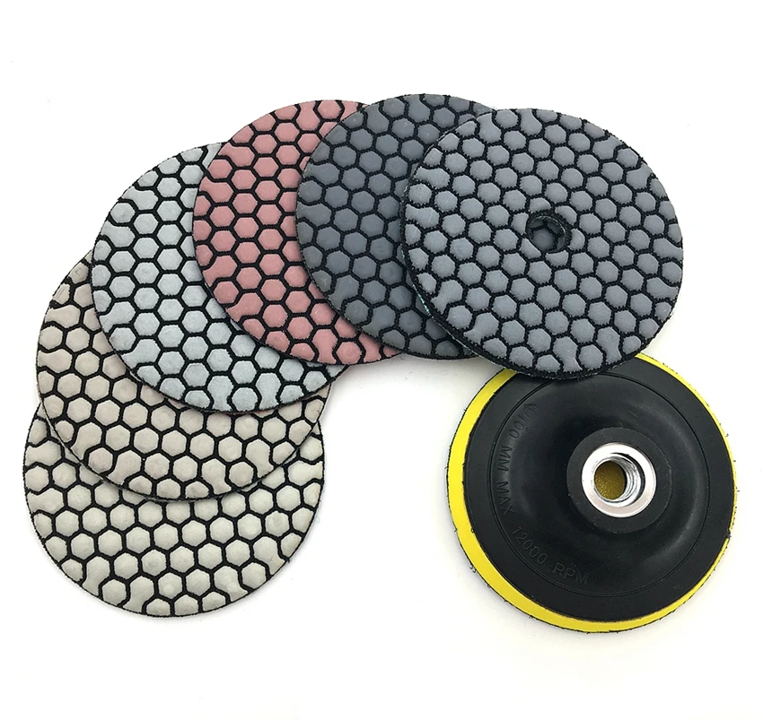 RIJILEI 6 Stück/Set 3"/4" Trockenpolierpad, scharfer Typ, flexibles Polierpad für Granit, Marmor, Stein, Schleifscheibe H3 – Detail 3
