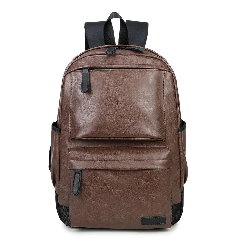 Brand Men Backpack Leather Male Functional bags Men Waterproof backpack PU big capacity Men Bag School Bags For Teenager