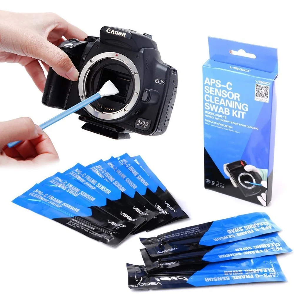 Camera Sensor Cleaning Kit DDR-15 10PCS Sensor Swabs for Nikon Canon Sony Fuji SLR Digital Cameras Cleaning