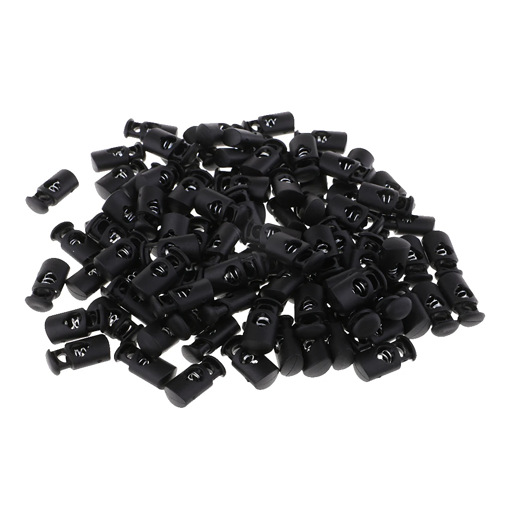 100 sztuk plastikowa blokada przewodów Paracord klip klamra przełącz 1 otwór przełącz korki 20x10mm