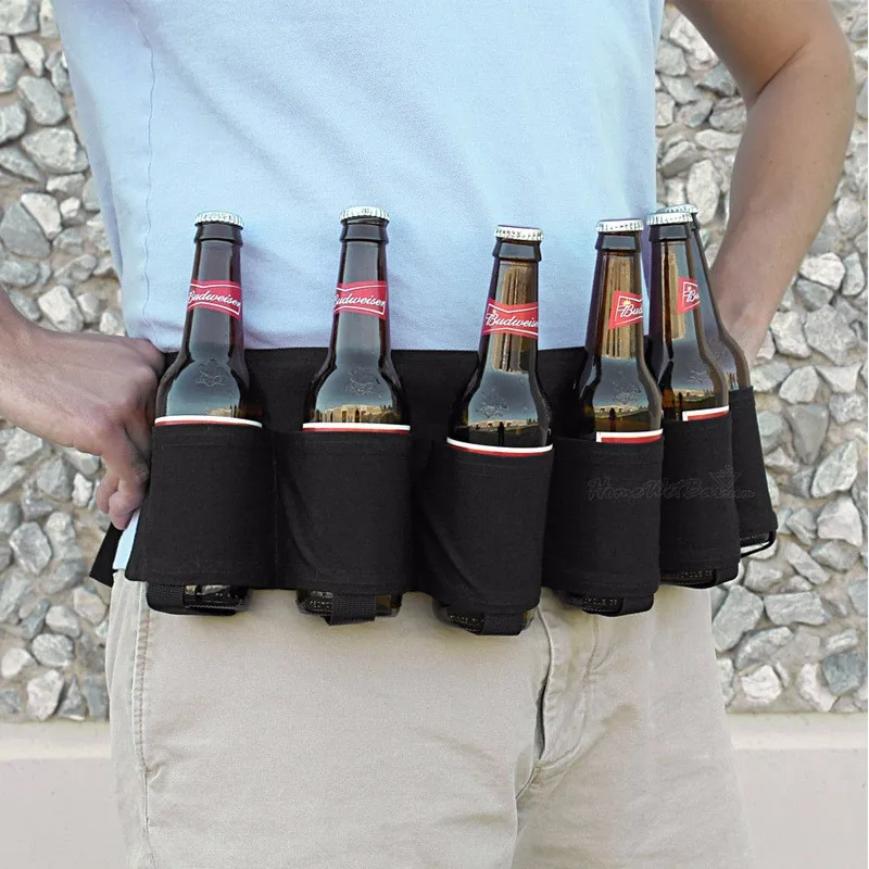 Climbing Camping Hiking  Holster Portable Bottle Waist Beer Belt Bag Handy Wine Bottles Beverage Can Holder Hanging Organizer