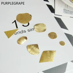 PURPLEGRAPE minimalist copper geometric side wavy metal jewelry earrings pendant DIY accessories wholesale