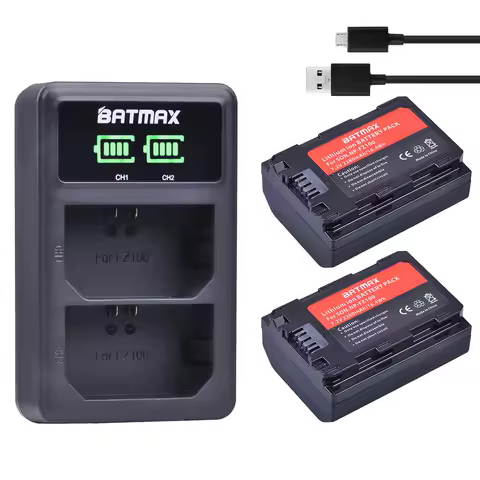 Batmax 2280mAh NP-FZ100 NPFZ100 NP FZ100 Battery + LED Dual USB Charger for Sony NP-FZ100, BC-QZ1,Sony a9, a7R III, a7 III,A6600