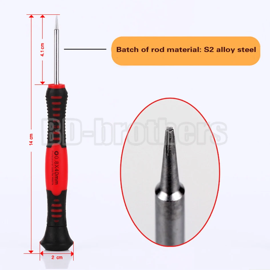 

140mm S2 Screwdrivers 0.8 Pentalobe 1.2 Pentacle 1.2 / 1.5 Phillips 2.0 Slotted T4 T5 T6 Screwdriver 1300pcs/lot