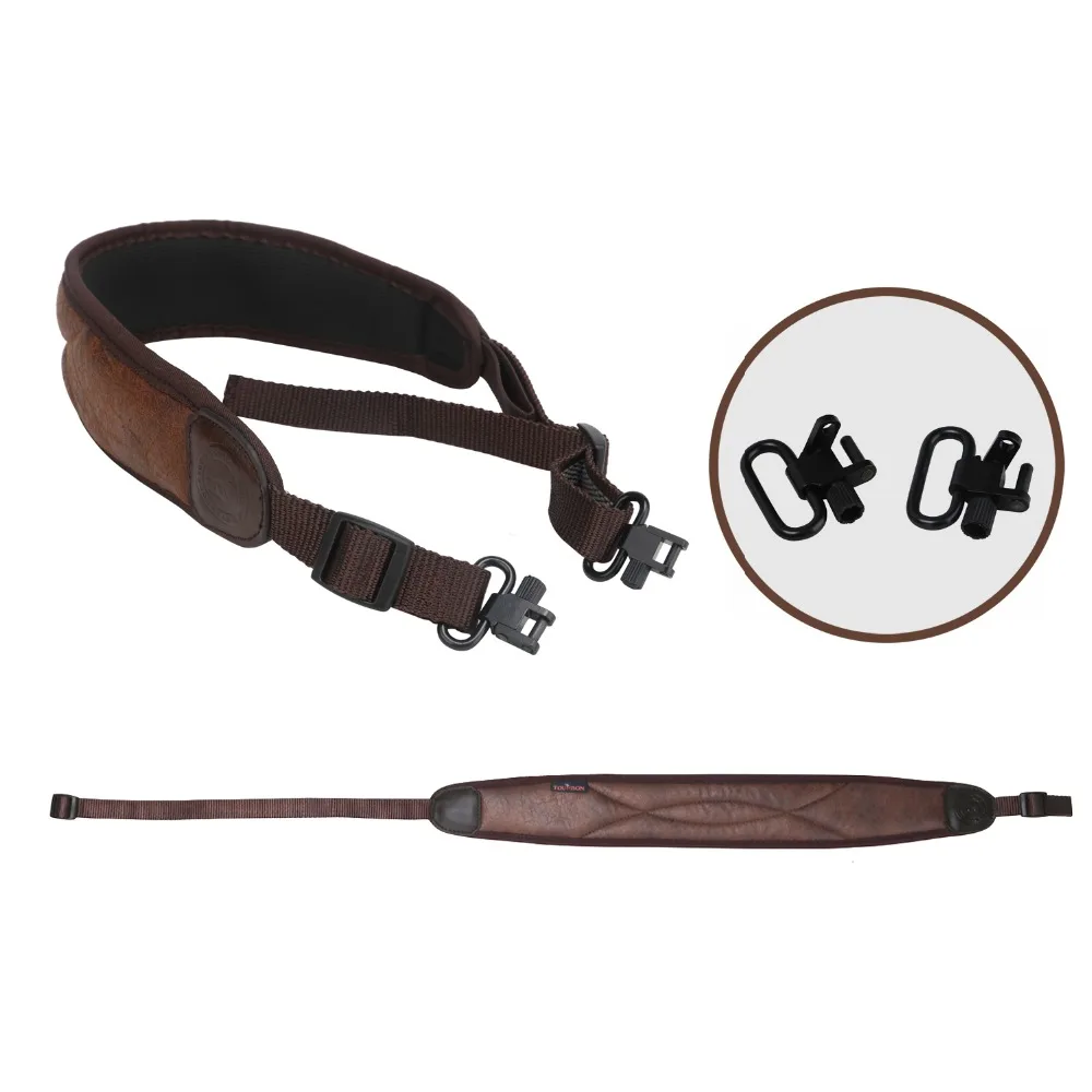 Tourbon Hunting Gun Accessories Rifle Sling Gun Belt Strap Non-slip 62-97CM w/Swivels Adjustable Neoprene (1SET)