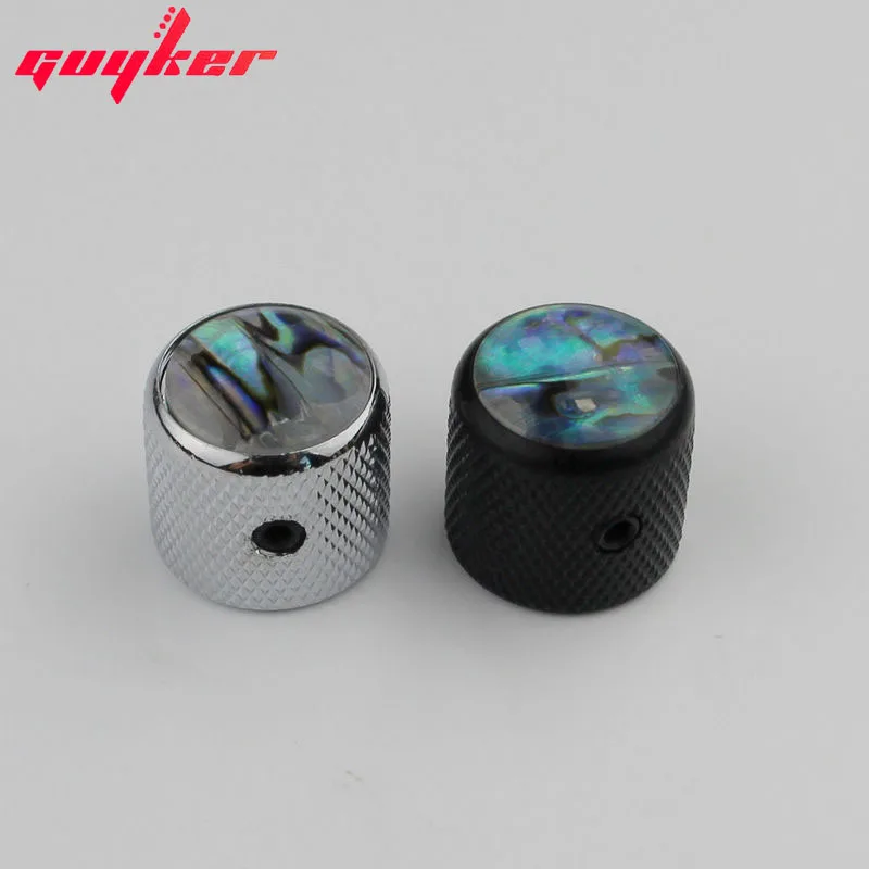 1 PCS ABALONE Guitar Knobs Electric Bass Potentiometer Cap Chrome/Black