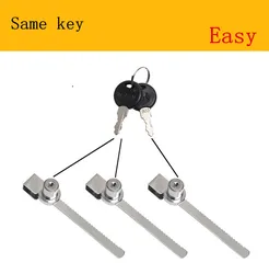 Same Key Sliding Window Glass Cabinet Lock with Key for Mobile Showcase Display Case Furniture Glass Push Door Hardware Locks