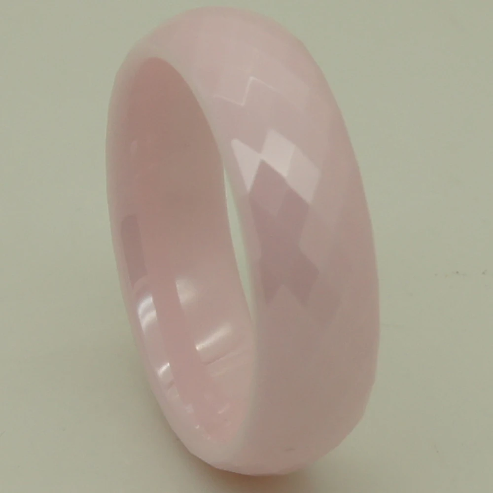 rare pink 6mm classic multi facet  hi-tech scratch proof ceramic ring