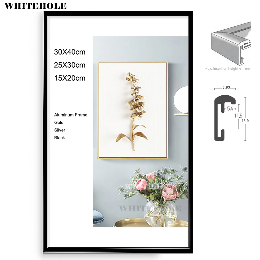 Metal Picture Frame Picture Classic Minimalist Desktop Photo Frame Photo 15x20 20x25 30x40cm Pleixglass Inside Poster Frame