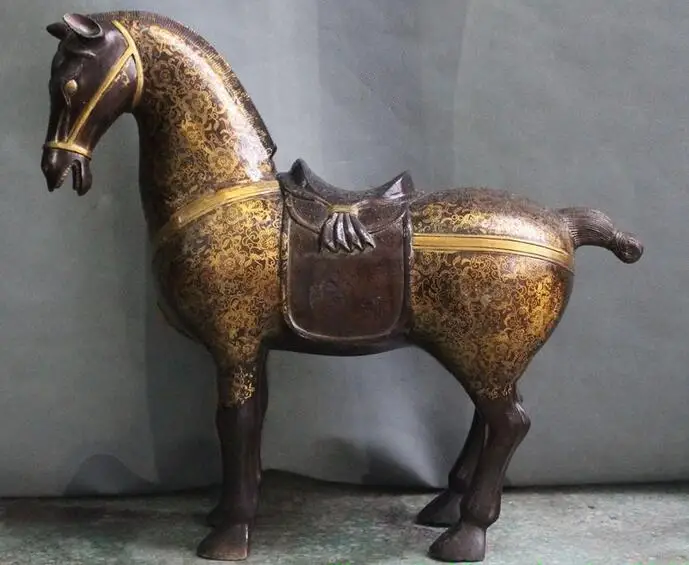 

19" Lucky Chinese Feng shui bronze copper Success animal zodiac horse statue