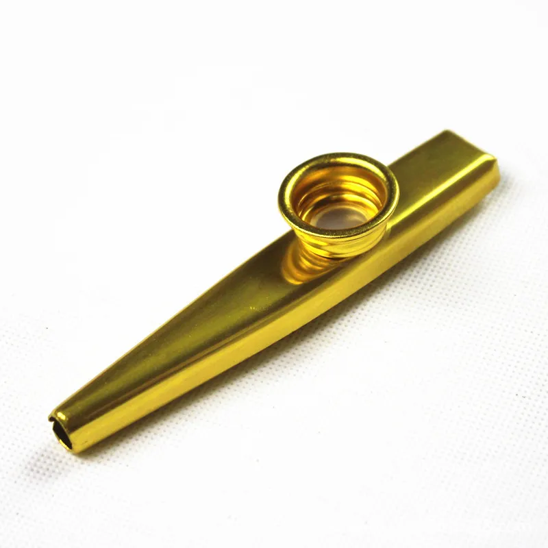 2 piece/lot  Plated Metal Kazoo Ukulele Guitar Accompaniment Mouth Flute - Gold / Silver