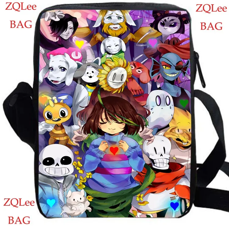 

undertale shoulder bag girls boys women crossbody bags anime cartoon game children men sans Flower customized Bolsa