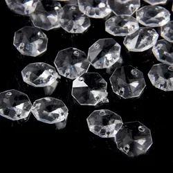 1000pcs/lot 14mm Crystal Acrylic Octagon Beads Clear Loose Beads For Strand Garland Crystal Chandelier Parts For Home Decoration