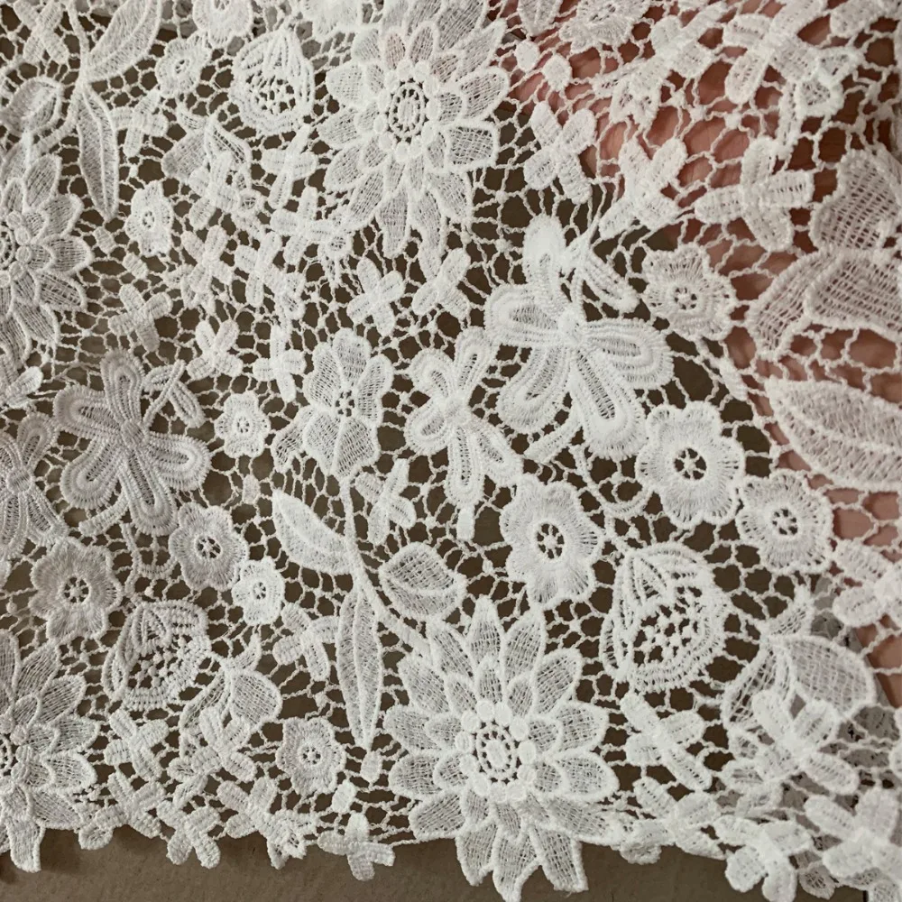 1yards Nigerian Lace Fabrics For Wedding Dress High Quality White African Cord Lace Fabrics French Guipure Lace Sewing Material