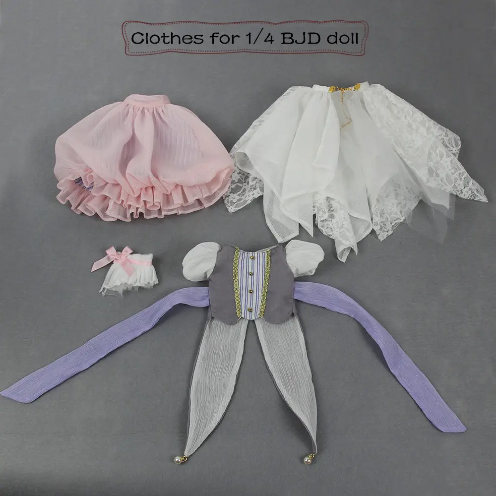 

DBS outfit only for 1/4 bjd 45cm doll pink dress white lace Tuxedo clothes lolita suit lady girl gift