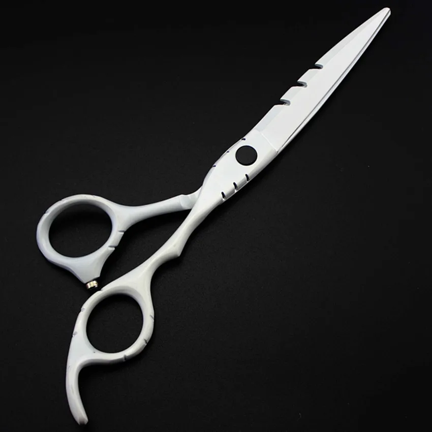 professional japan 440c 6 & 5.5 inch WHITE hair scissors thinning shears cutting barber tools cut scissor hairdressing scissors