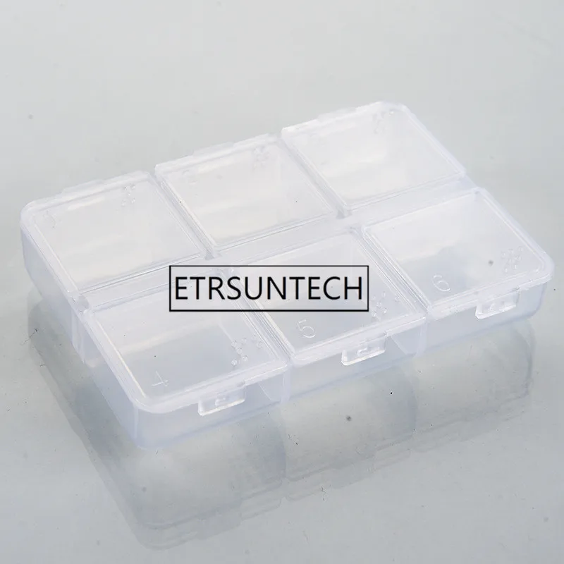 600pcs 6 Days Plastic Pill Box Transparent 6 Cells Pill Holder Medicine Case Storage Organizer Container