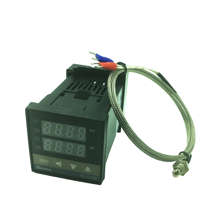 REX-C100 digital temperature controller thermostat relay output + K type  thermocouple sensor 48 x 48